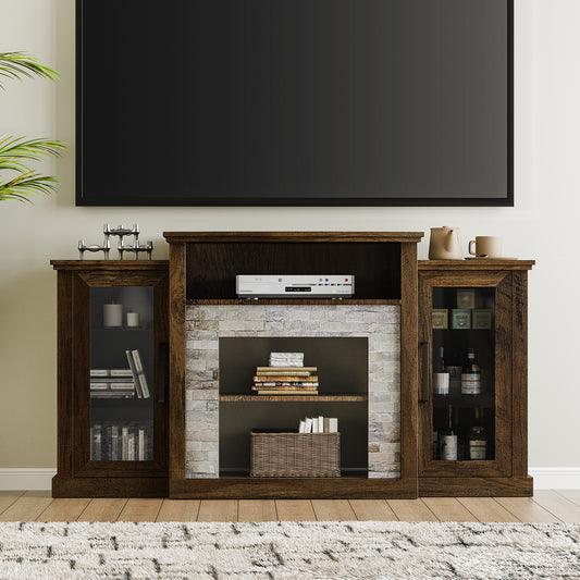 59" Fireplace TV Stand with 18" Electric Fireplace