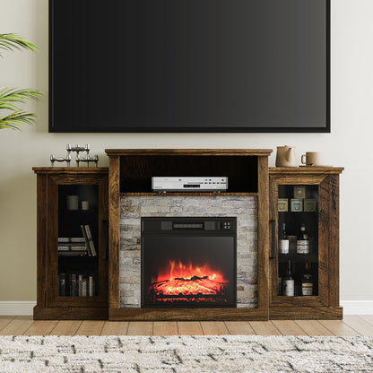 59" Fireplace TV Stand with 18" Electric Fireplace