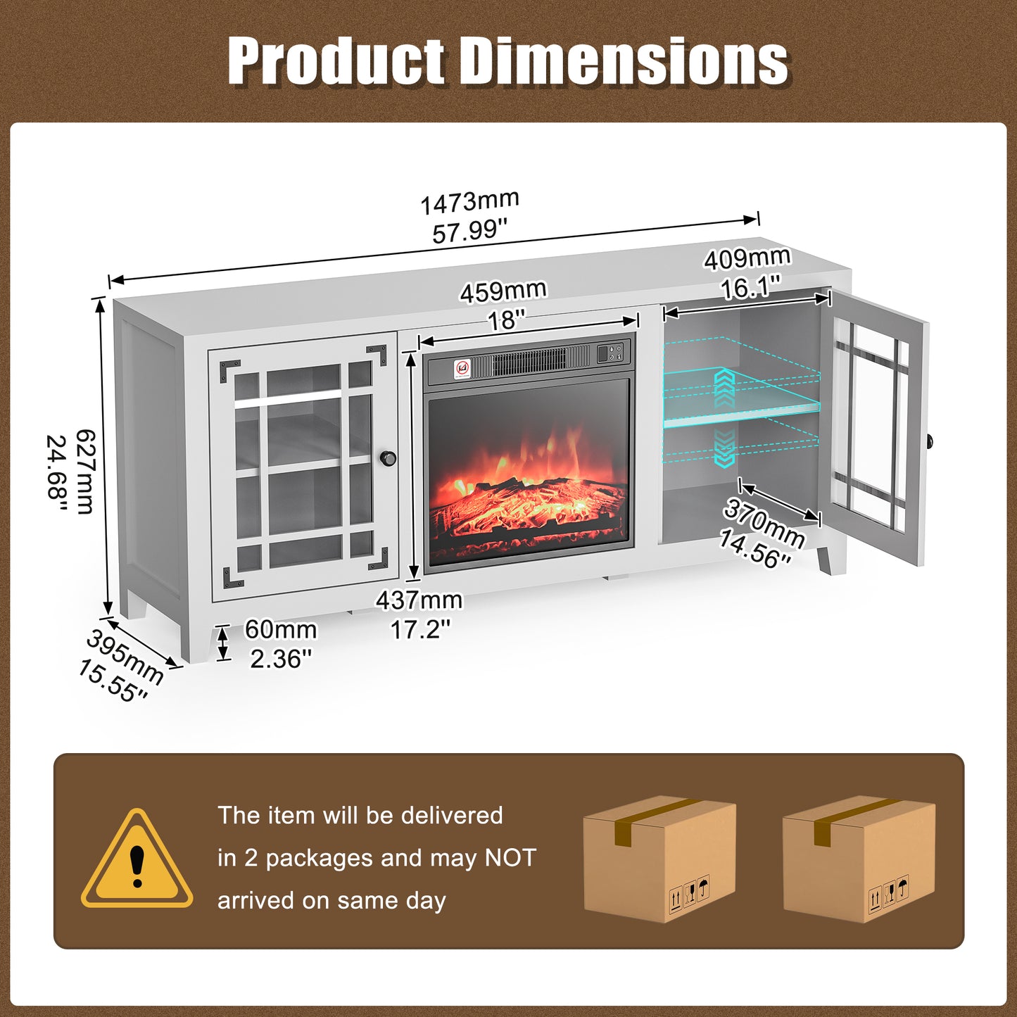 Fireplace TV Stands 58 inches