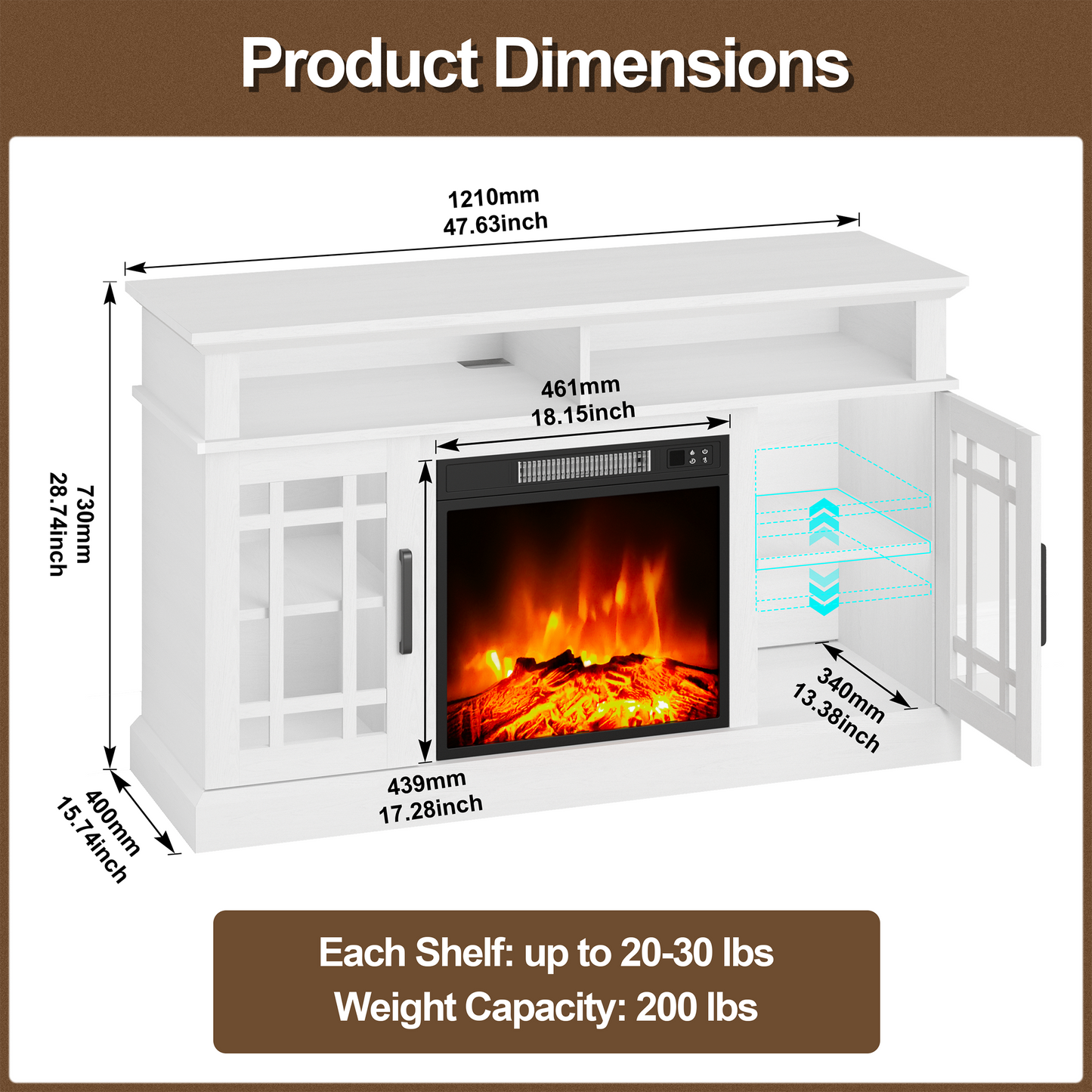 48" Fireplace TV Stand