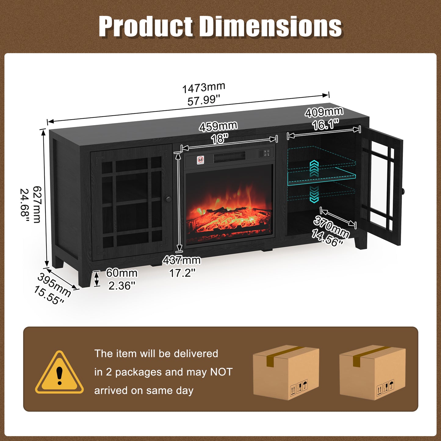 Fireplace TV Stands 58 inches