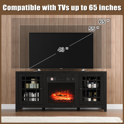 58 Inches TV Stands with 18in Fireplace