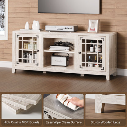 56 Inches TV Stand With Open Central Shelve