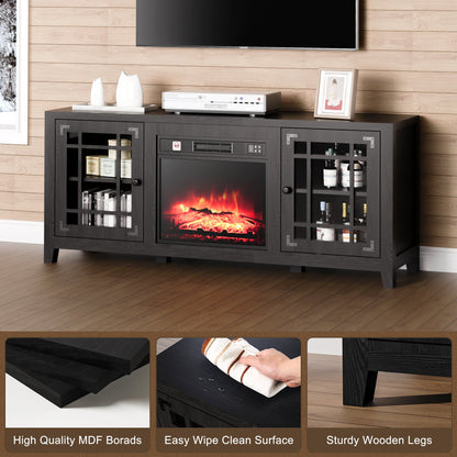 58 Inches TV Stands with 18in Fireplace