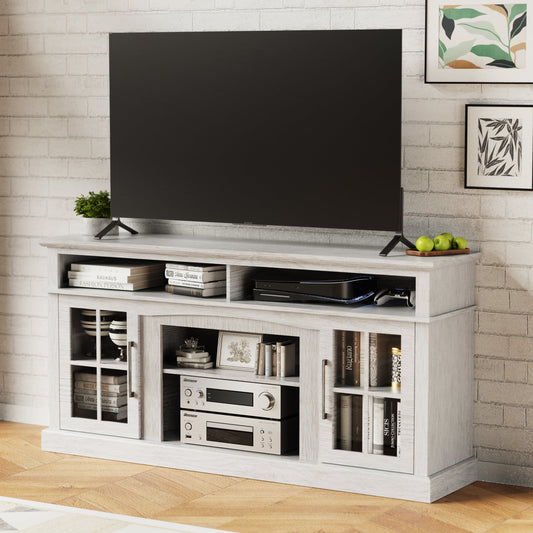 58 Inches TV Stand with Open Shelves