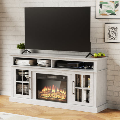 65 Inches TV Stand with 23in Fireplace